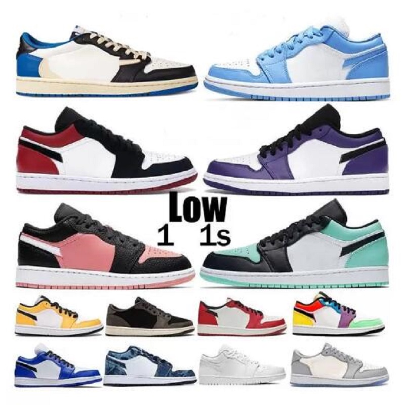 

2022 Jumpman 1 Low Basketball Shoes Men Women Mighty Swooshers All-White White/Tan Wolf Grey Shadow Crimson Tint UNC Game Royal Spades 1S Limited Sneakers Shoe, Color 27