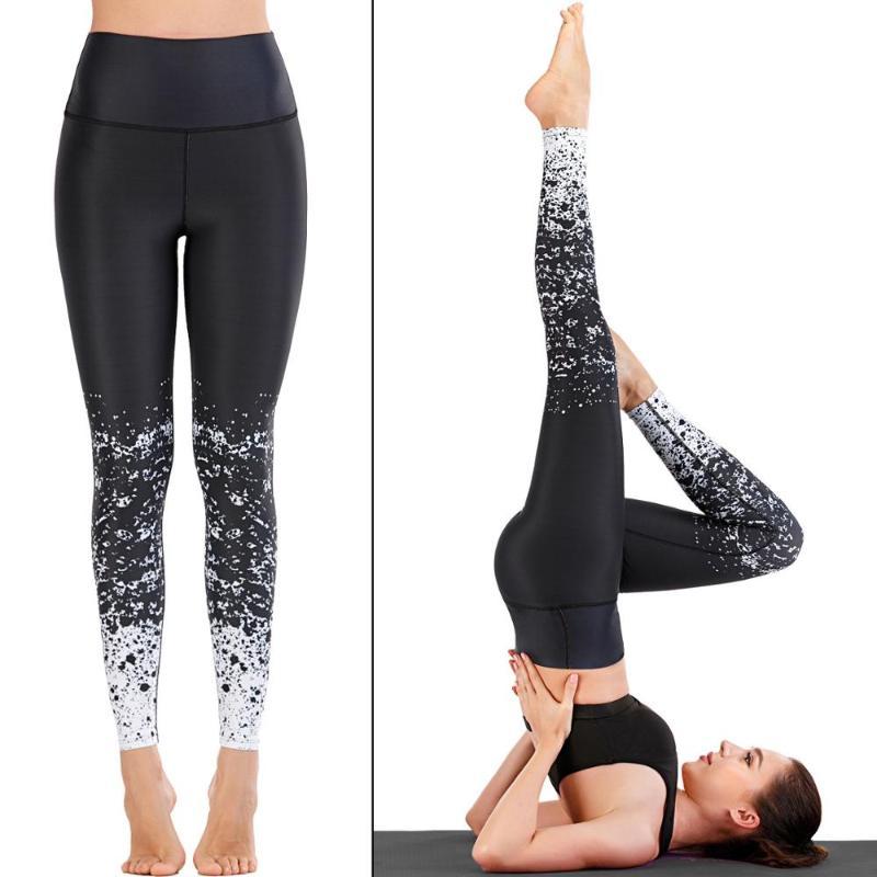 

yoga pants running sports fitness pants women printed leggings tight moisture wicking Quick Drying Training Trousers 11025