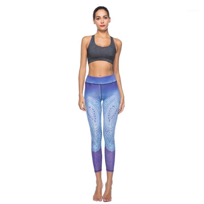 

Women' Printed Sports Casual Pants Trousers Stretch Tight Nine Points Sweatpants Running Fitness Yoga Pants1, As pic