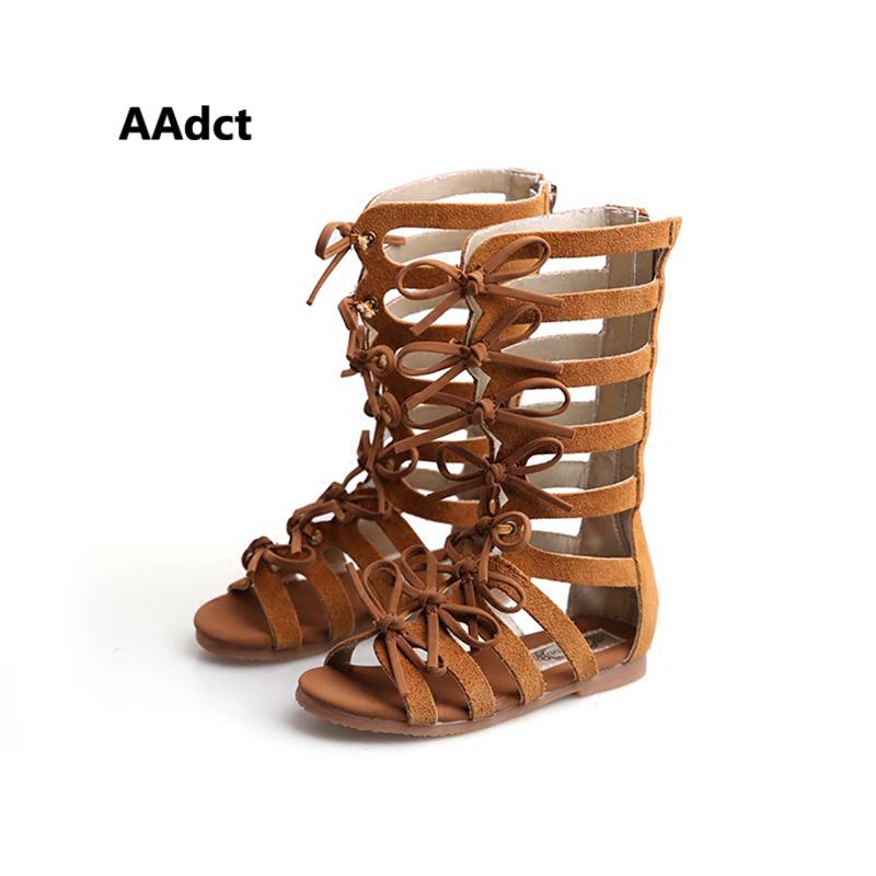 

children shoes Summer boots High-top fashion Roman girls sandals kids gladiator sandals toddler baby Brand high-quality, Yellow