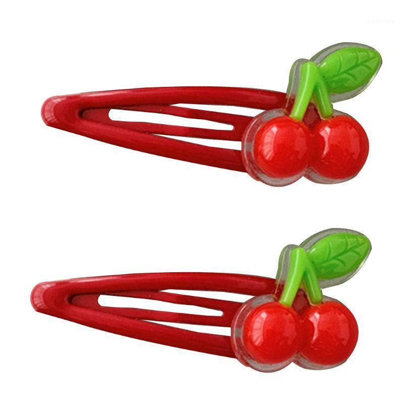 

Women Girls Baking Paint BB Hair Clip Lovely 3D Strawberry Banana Cherry Fruit Resin Water Drop Snap Barrettes Hair Accessories1