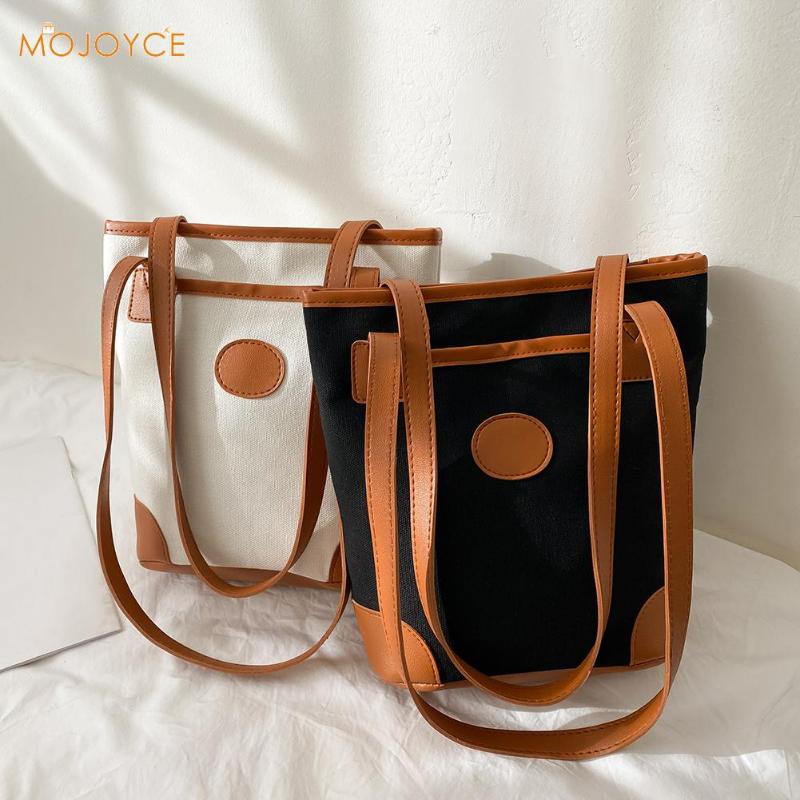 

Youth Ladies Simple Versatile Bag Casual Satchel Street Shopping Satchel Hit Color Canvas Female Underarm Tote Bag, Black