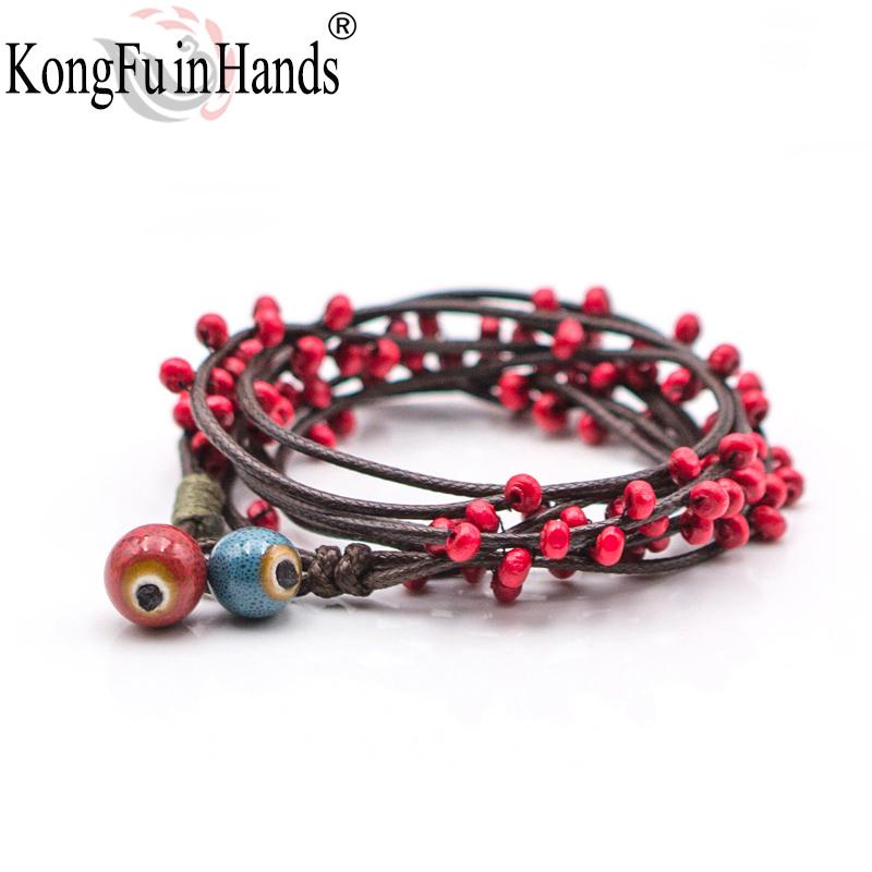 

Charm Bracelets Candy Plant Sweet Style Red Beads Multilayer Bracelet Woman Romantic Valentine's Day Present Girlfriend Lovely Birthday Gift