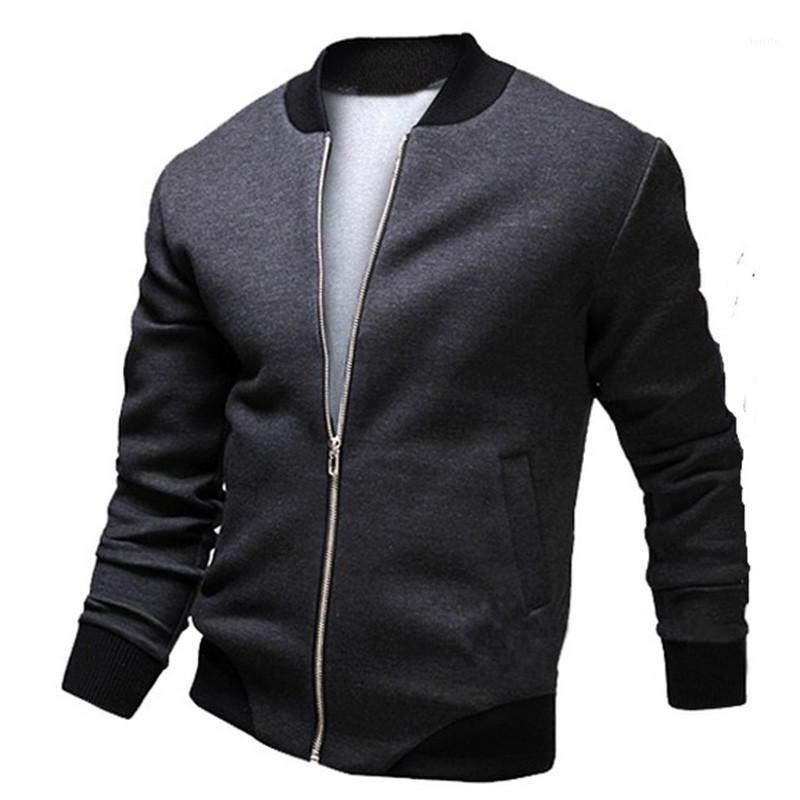 

Fashion men Baseball jacket Spring autumn Stand collar Casual coat mens Solid color Bomber jacket Male slim Fit zipper outerwear1, Black
