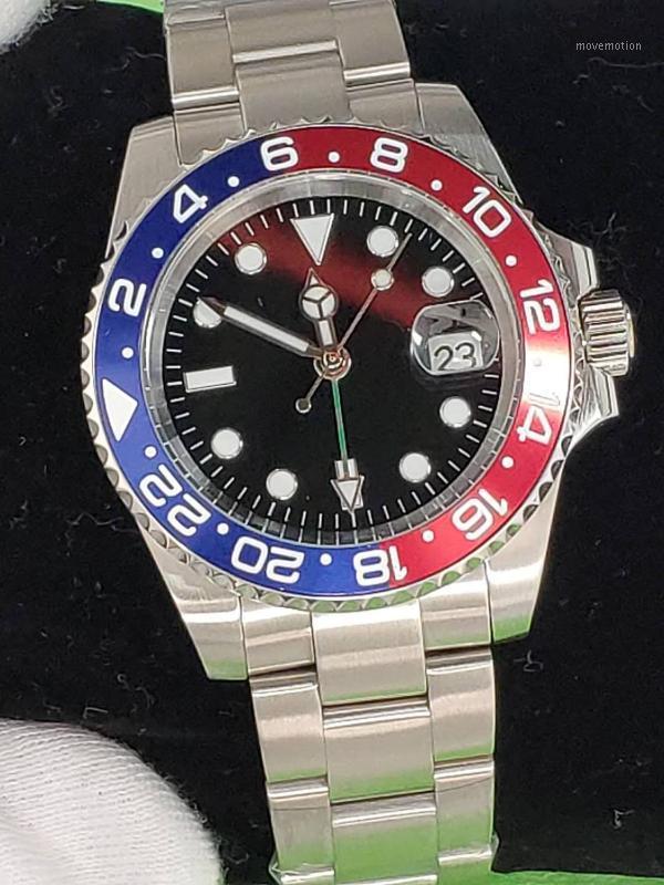

Sterile Dial Gmt Watches Mens' 2813 Movement Sapphire Glass Ceramic Bezel Luminous Automatic Mechanical Watch Men 1391