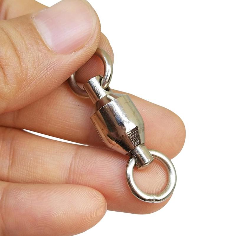 

INFOF 500/1000-pieces Swivels Fishing Ball Bearing Swivel with Solid Rings #0-#10 Carp Fishing Connector Swivel Hook