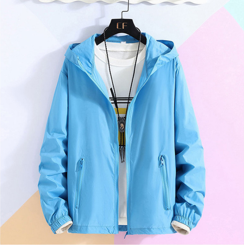 

2021 New Autumn Fashion Men Sunscreen Hoodies Coats Mens Slim Sportswear Windbreaker Jackets T40S, Black