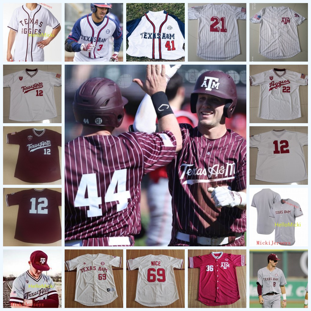 

Custom Texas A&M Aggies Baseball Jersey Daniel Mengden Michael Wacha Tyler Naquin Ryne Birk Boomer White Nick Banks Texas A&M Jersey, White texas a&m pullove
