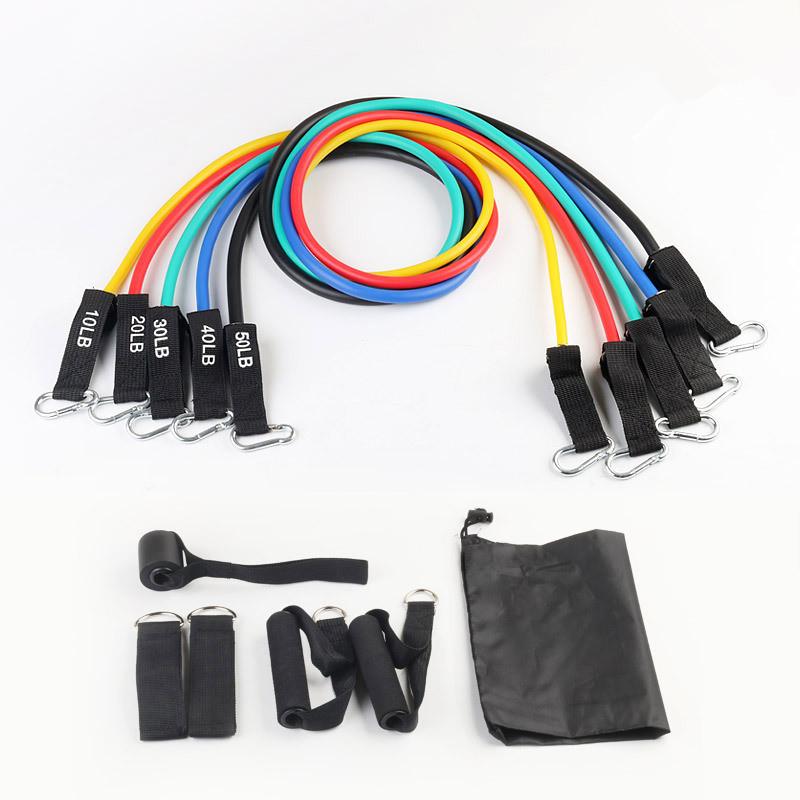 

11pcs/set Pull Rope Fitness Exercises Resistance Bands Latex Tubes Pedal Excerciser Body Training Workout Yoga 100LB 150LB