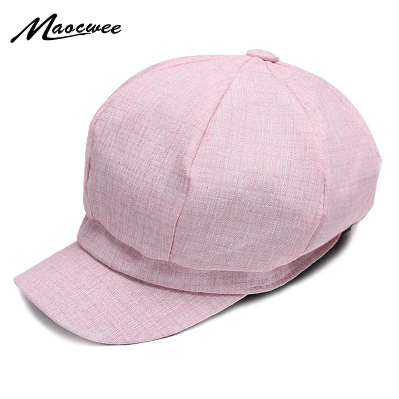 

British style Berets Coarse Coth Plain Color Simple Caps For Women Spring And Autumn Fashion Hats To Keep Warm And Windproof