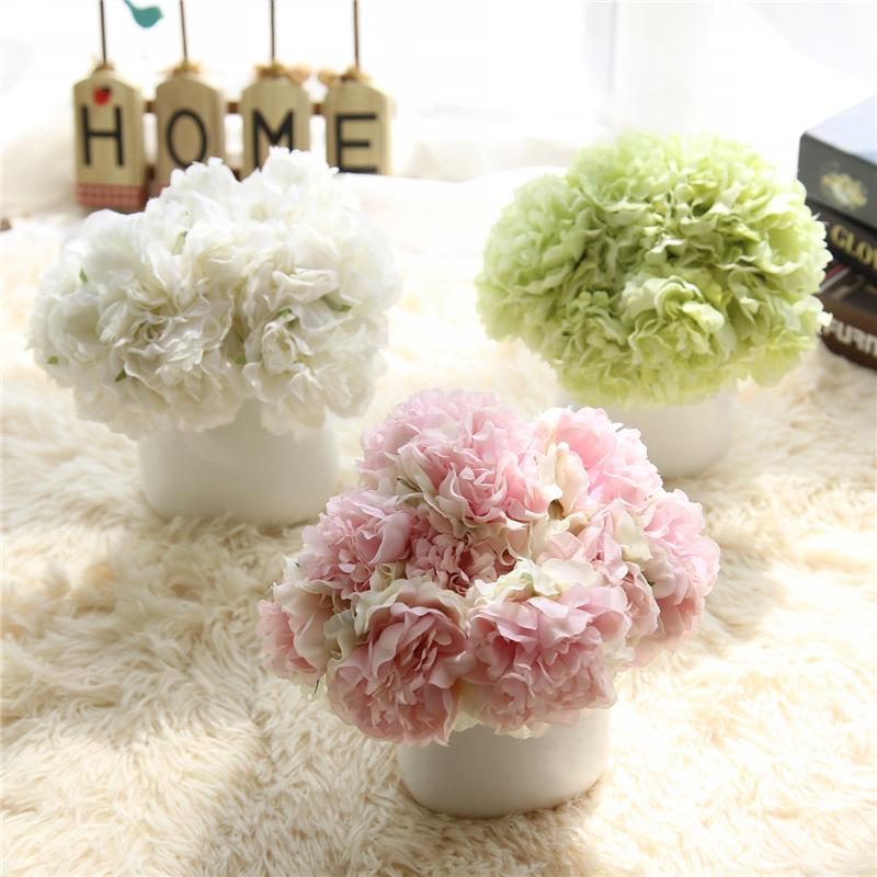 

2Bouquet DIY Artificial Flowers Flower Bouquet Peony Flowers Lovely Silk Home Garden Plant Wedding Party Decoration