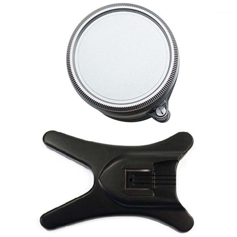 

1pcs Hot Shoe Flash Stand - Black & 1 set Metal Body Cap and Lens Rear Cap Set(Silver)1