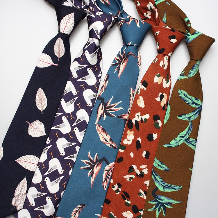 

Sitonjwly Brand Floral Printed Neck Ties for Mens Polyester Necktie Skinny Ties Men Shirt Cravat Business Gravatas Para Homens