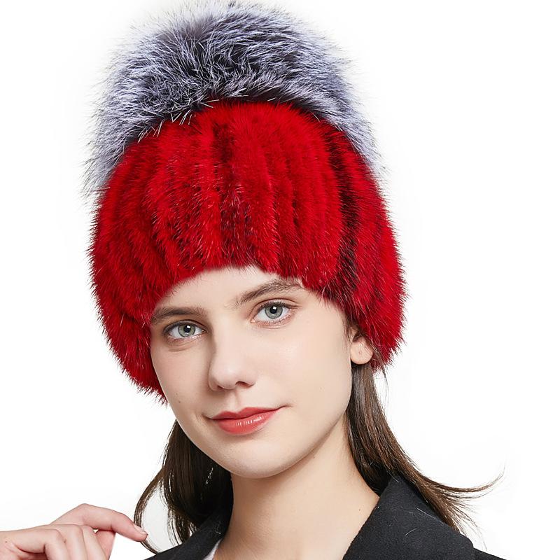 

HY-04 Popular Style Autumn and Winter Warm Hat European and American Ladies Ball Elastic Hat, Color 12