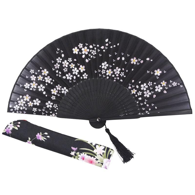 

Charming Elegant Modern Woman Handmade Bamboo Silk 8.27 inch(21cm) Folding Pocket Purse Hand Fan, Collapsible Transparent Holdin