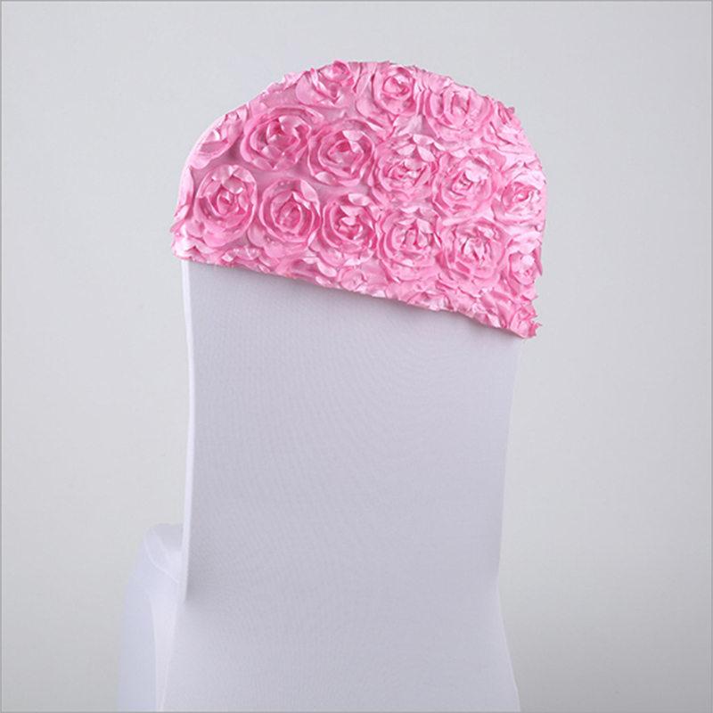 

Beautiful Rosette Chair Cover Various Colour For Luxury Weddings Fit All Chairs Lycra Embroider Satin Chair Cap Cover