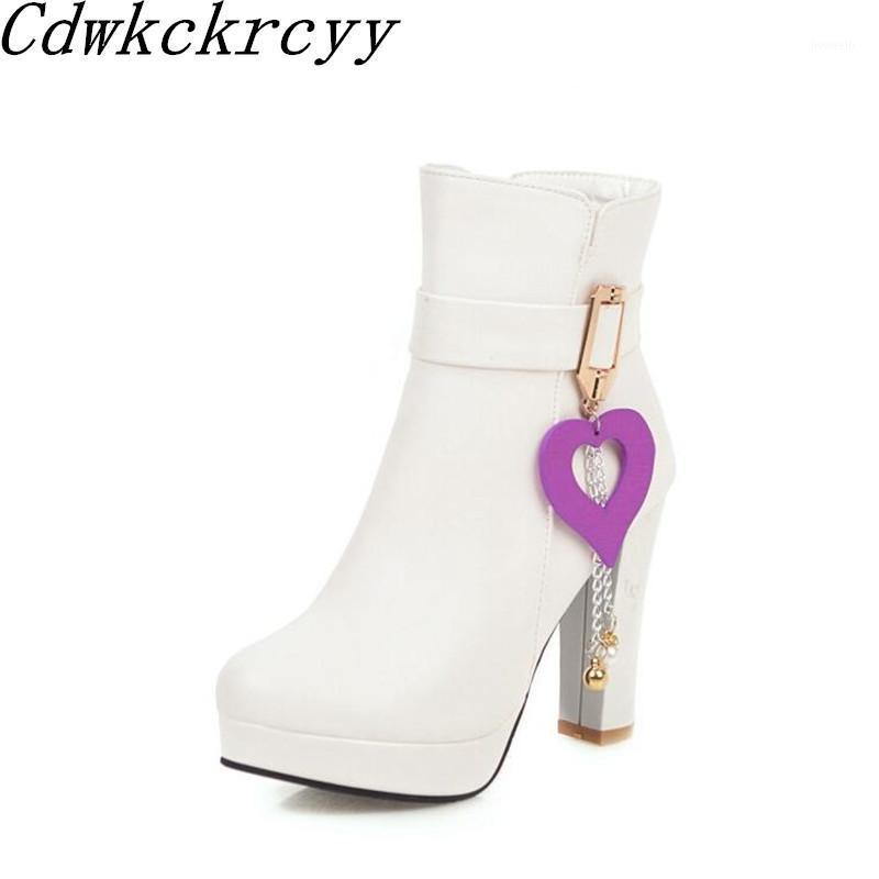 

winter New pattern fashion Round head High-heeled Short boots Cashmere Keep warm Coarse heel Women Boots size 34-431