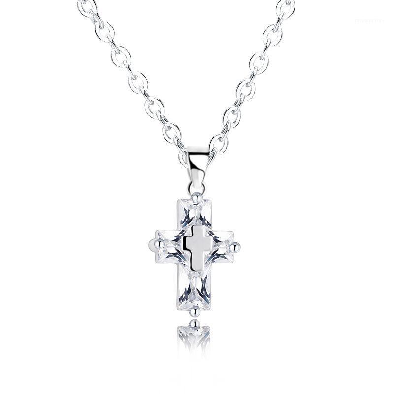 

Tiny Trendy Cubic Zirconia Cross Pendat Top Quality Clear Crystal Gold Necklace For Women Jewelry X-l01191