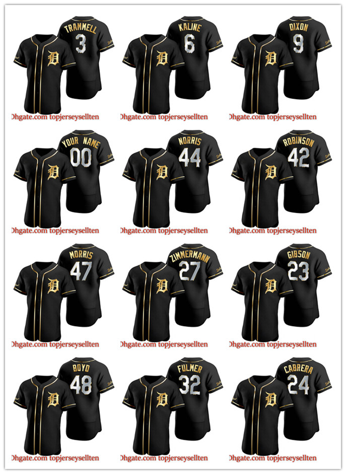 

Tigers MEN WOMEN YOUTH 24 Miguel Cabrera 32 Michael Fulmer Detroit Black Golden Edition Authentic baseball Jersey