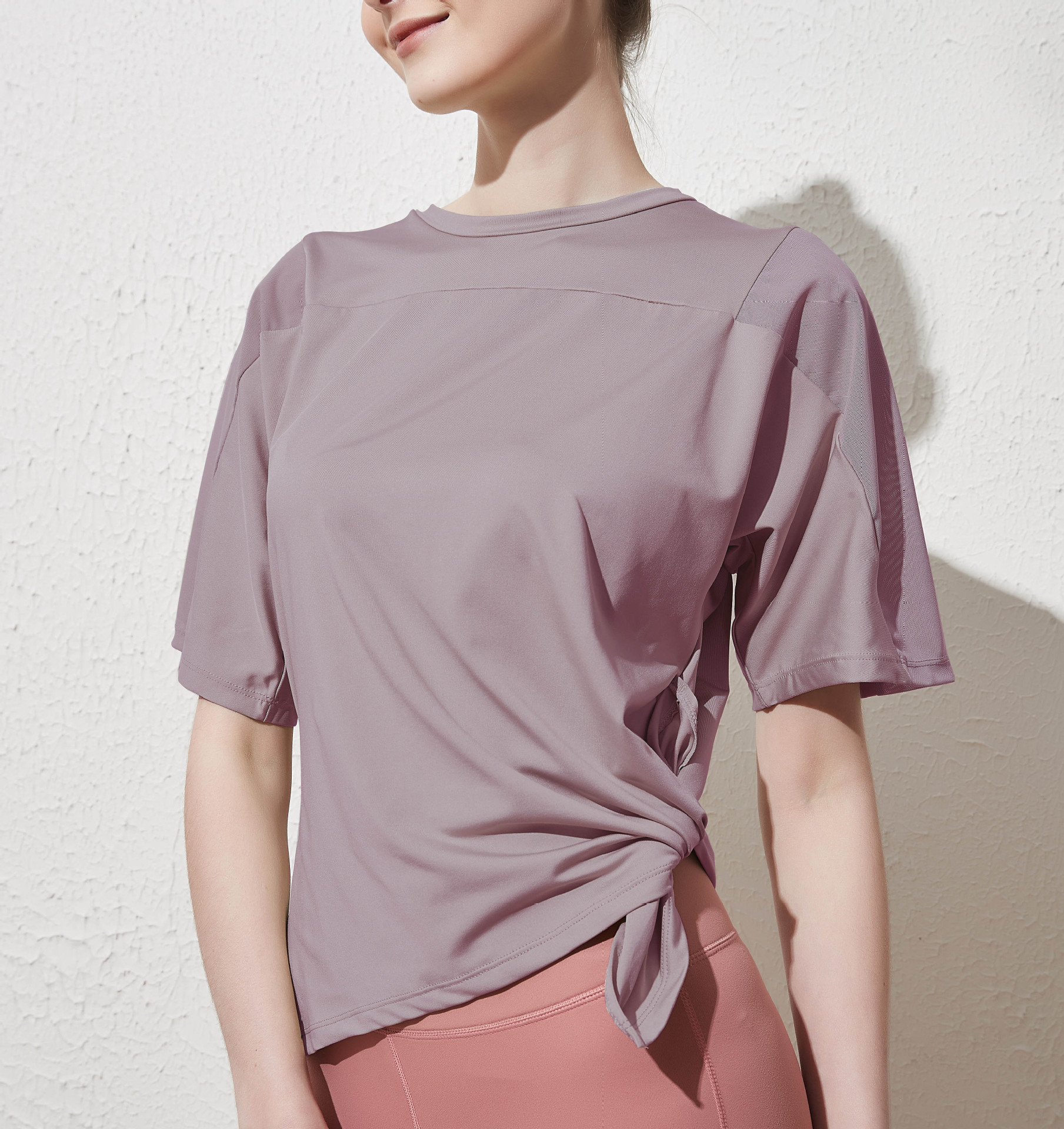 

Sports t-shirt women mesh quick-drying clothes large size loose running short-sleeved blouses fitness tops net red yoga clothes summer, Gray