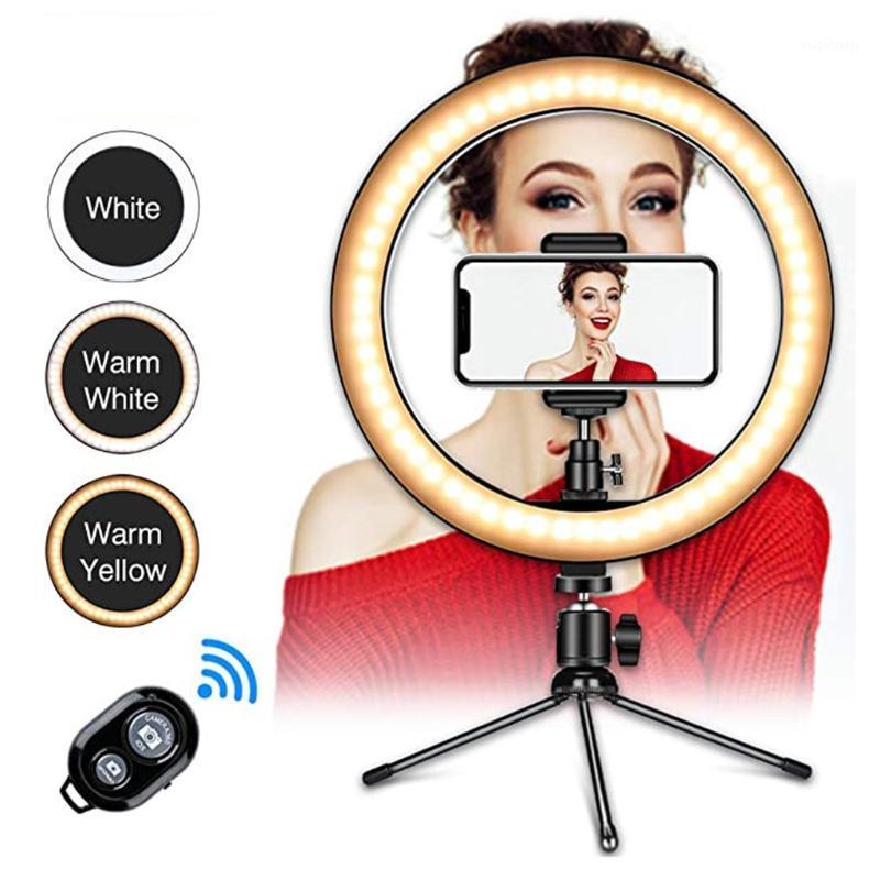 

26cm Dimmable LED Studio Camera Ring Light Photo Phone Video Light Lamp With Tripods Selfie Stick Ring Table Fill1