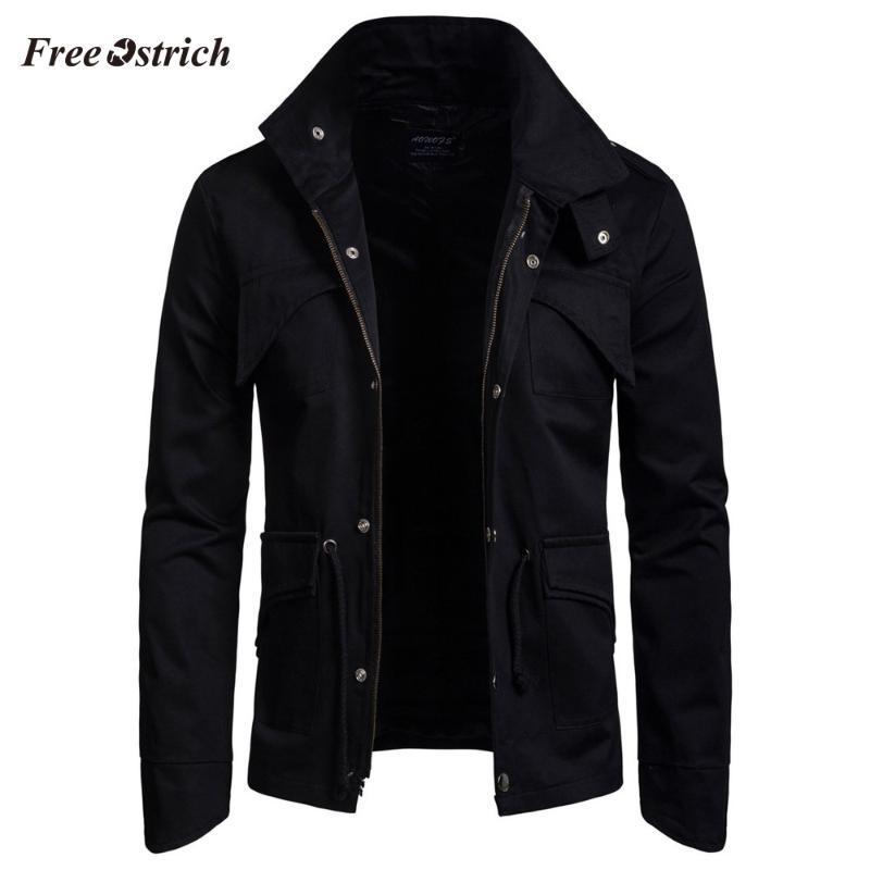 

Free Ostrich Men's Pure Color Jacket Full Sleeve High Quality Motorcycle Leather Coats Fashion Cardigan Tops For Men Hot Sales, Gray