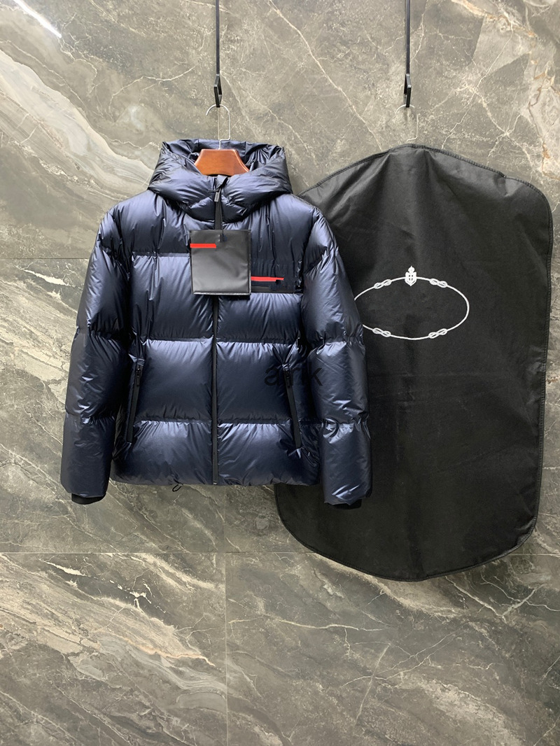 

2022Designer down jacket PRAD top quality 90% white goose feather man Budge Triangle Art, SGN919 Tec Rec stitching fabric long sleevesM-3xL, Pay for freight