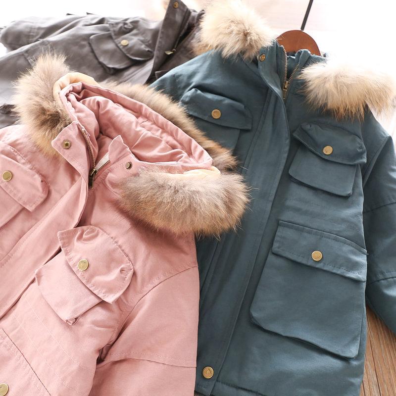 

Girls' Velvet Hood Windbreaker In Autumn / Winter 2021, Gray