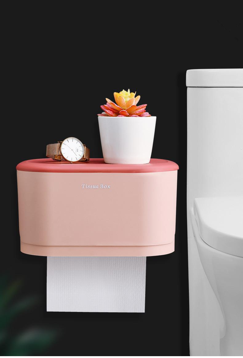 

1PC Waterproof Toilet Paper Holder Bathroom Roll Tissue Box Dispenser Rack Storage Paper Box Wall Mounted Towel XB 053