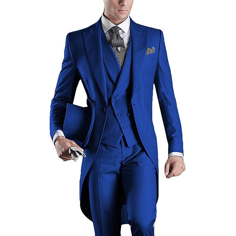 

Men's Tuxedo Sets Slim Fit Blazer Vest and Pants 3 Piece Groom Wedding Jacket Suits Trajes de Hombre Para Boda, Black