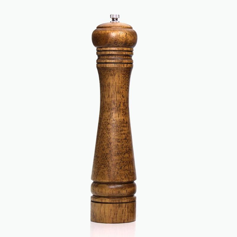 

Natural Durable Oak Wood Kitchen Tools Cooking Salt and Pepper Grinder Hand Movement Oak Wood Pepper Mill Drop Shipping