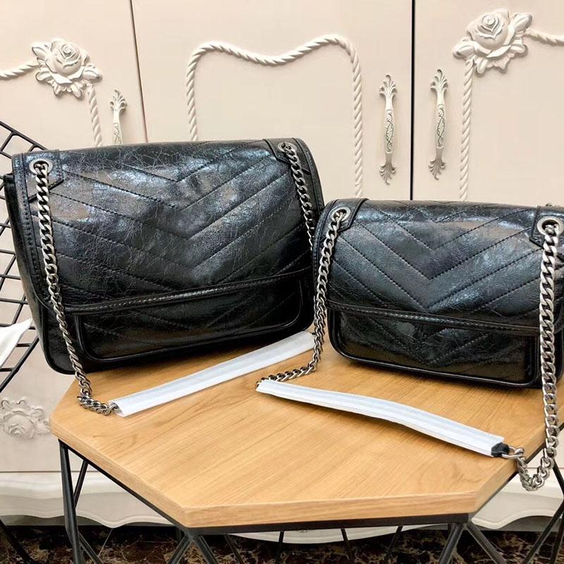 

Classic Bag Women Handbags Genuine Leather Oil Wax Cowhide Flaps Chain Handbags Lady Shoulder Messenger Bags Flap Bag Luxurys Designers Bags, Red