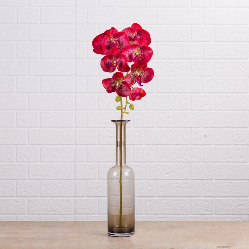 

8 Heads Artificial Orchid Flowers European Retro Style Moth Butterfly Orchids Home Wedding Party Decoration Fake Flower, Red