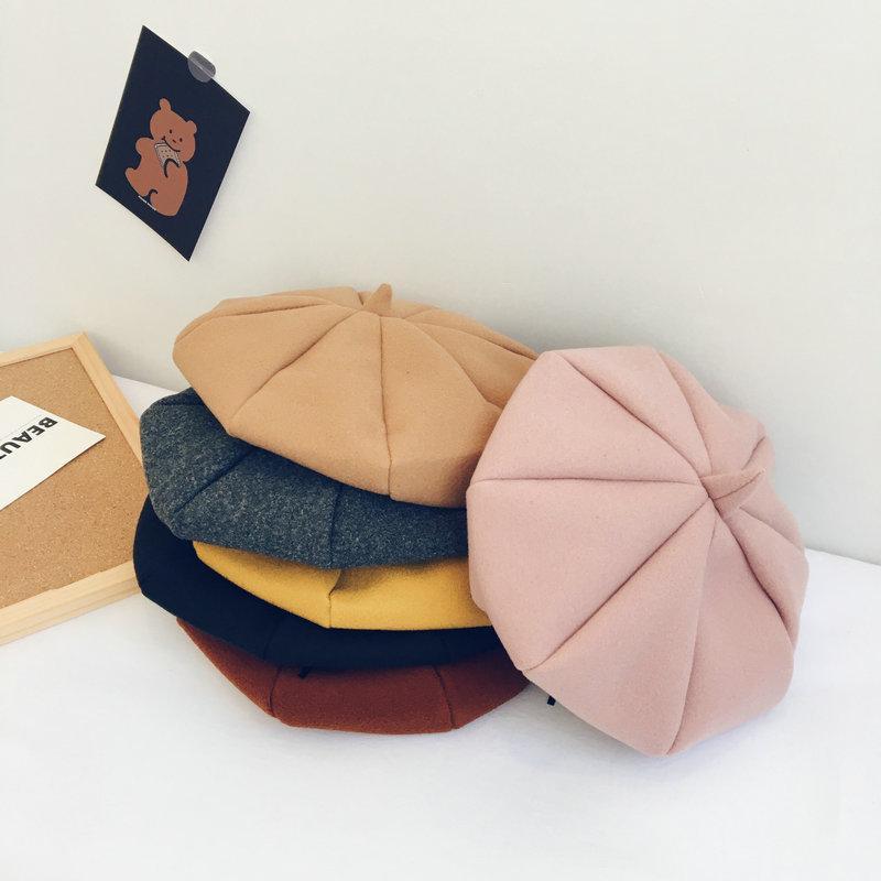 

Berets Fall Winter Warm Kids Children Solid Hat Cap Pumpkin Soft Girl Boy Fashion Accessories Outdoor1
