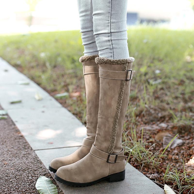 

Women Long Boots Fashion Thick Fur Flock Warm Knee High Snow Boots Autumn Winter Velvet Soft Zip Women Shoes Botte VT16761, Black