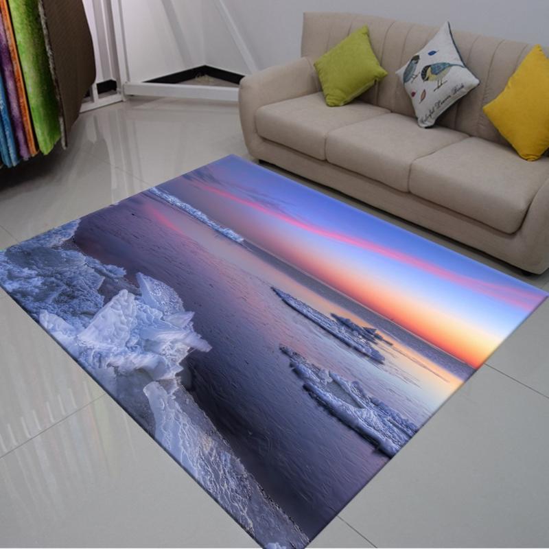 

Natural Snowflake Carpet Glacier Scenery Mats 3D Print Landscape Rug For Living Room Carpet For Kids Adults Play Crawl Floor Mat, As picture