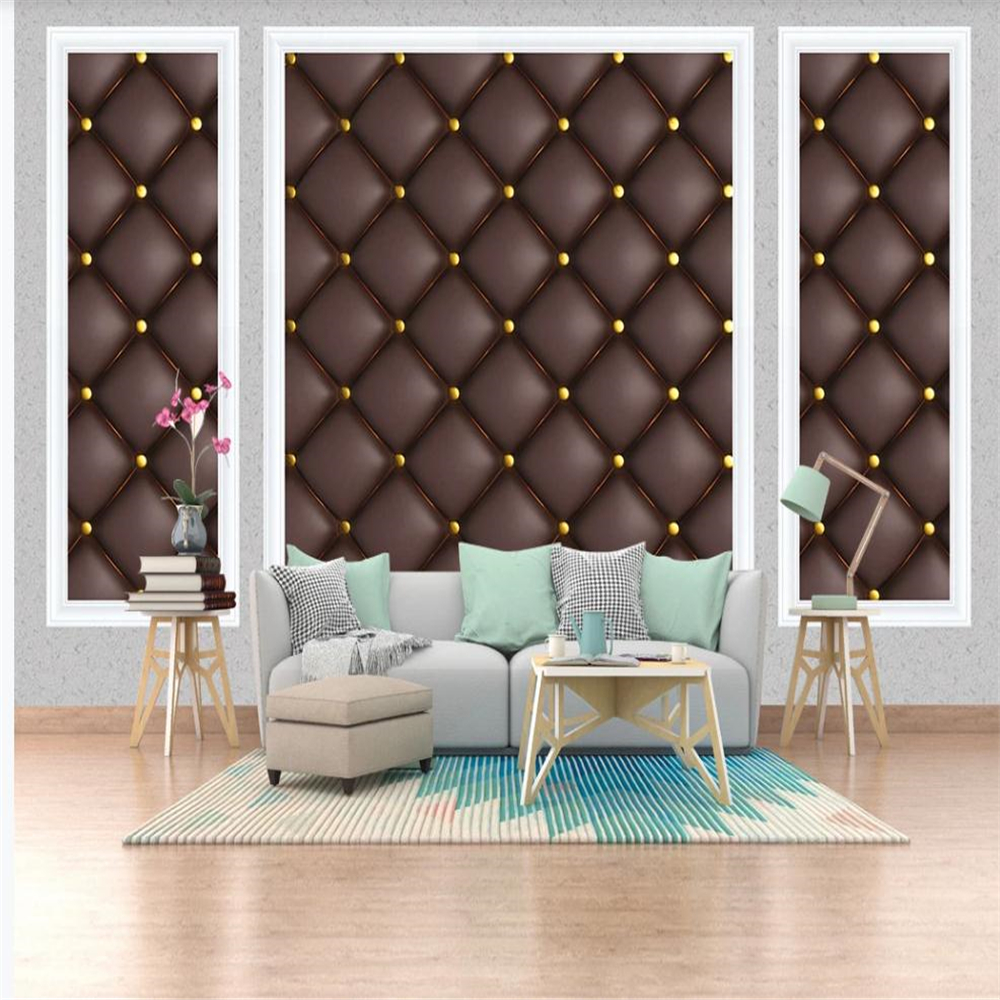 

Luxury European Palace Golden wallpapers Carved 3D Soft Package 3d customized wallpaper, Brown