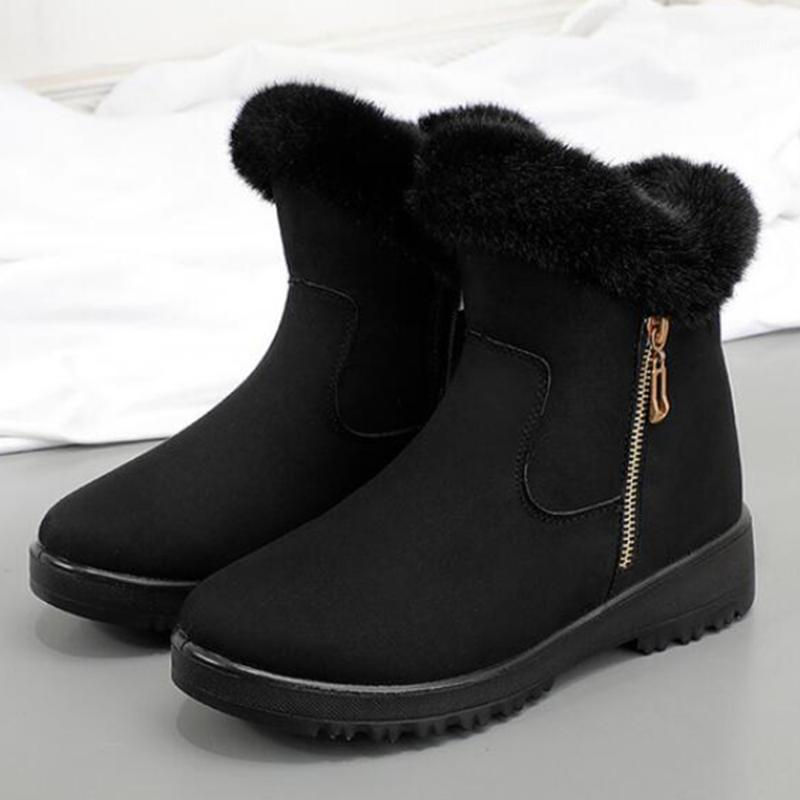 

Women's short boots Non-slip mom shoes winter plus velvet warm cotton shoes in the elderly indoor and outdoor snow boots kl5581, Black
