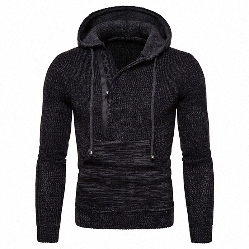 Pull unisexe pour homme tricoté couleur solide style élégant style vintage pull à manches longues cardigans V cou à capuche automne hiver bleu no
