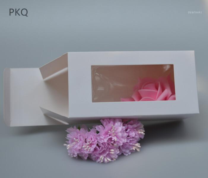 

10pcs 13 sizes large Rectangle white Paper pvc Plastic window Macaroon Box Biscuits gift toy soap Packaging carton Box1