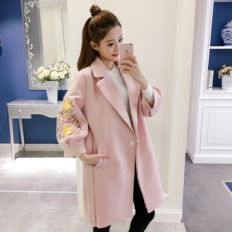 

Wool Blend Coat for Women Lantern Sleeve Turn-down Collar Outwear Woolen Jacket Big Size Casual Autumn Winter Elegant Overcoat, Camel