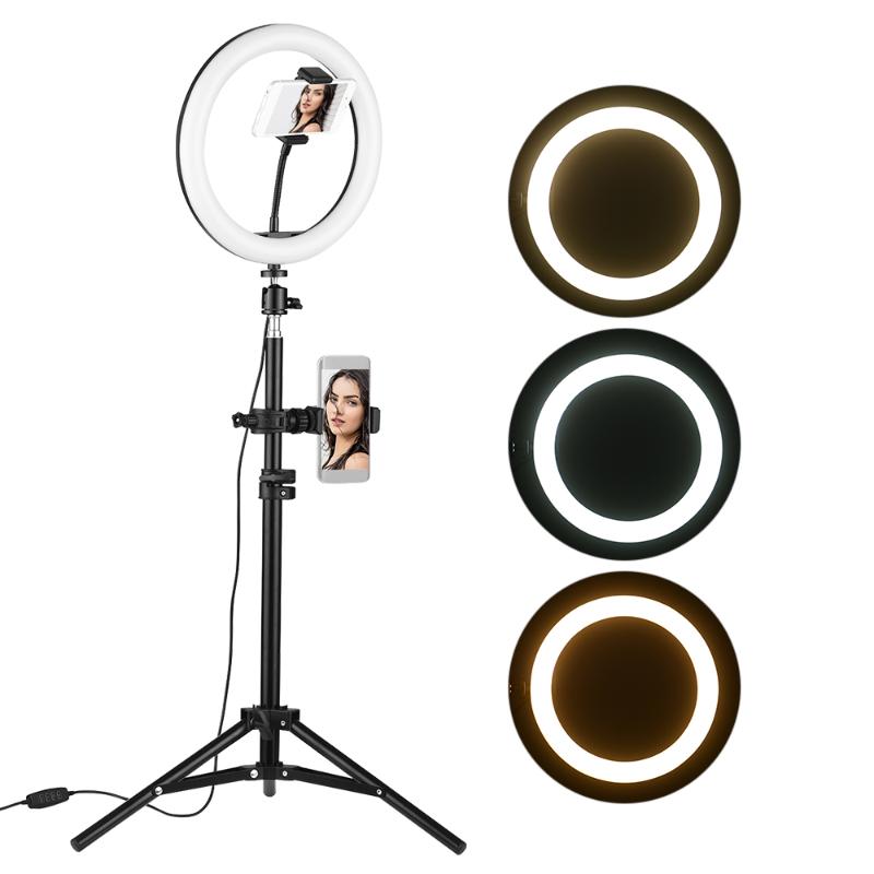 

Desktop LED Video Ring Light Lamp 3 Lighting Modes USB Powered For YouTube Live Video Recording Network Broadcast Selfie Makeup