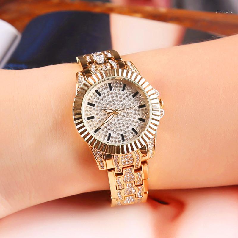 

Women Chic Quartz Watch Fashion Bling Casual Ladies Watch Female Quartz Gold Waterproof Crystal Diamond For Women Clock1
