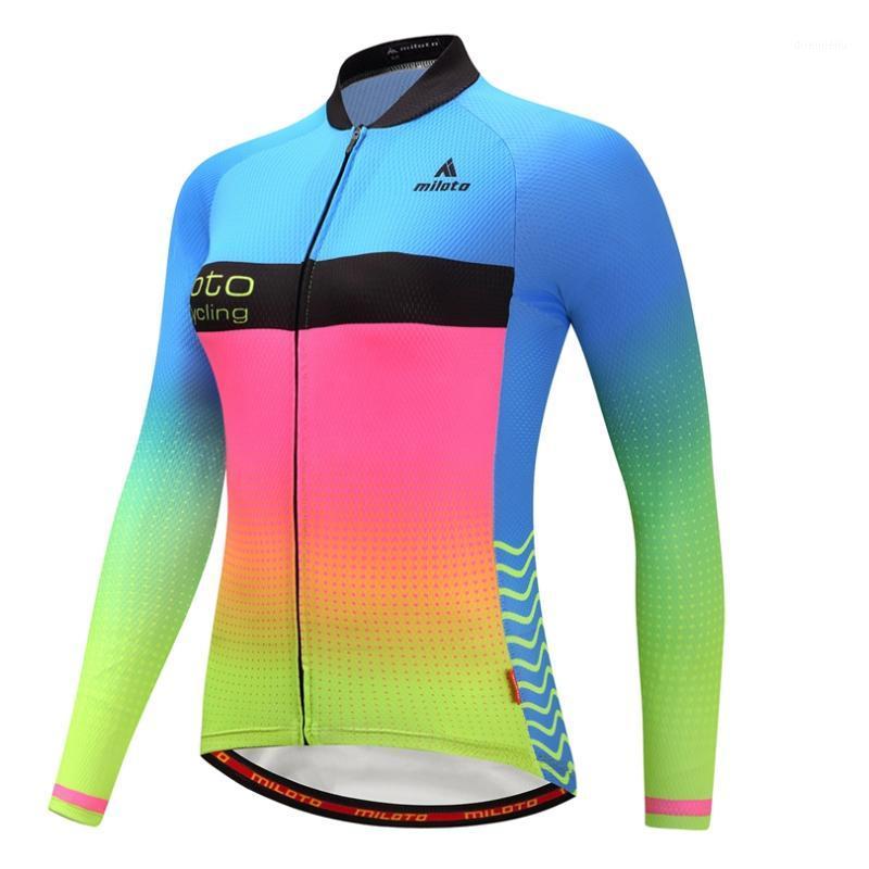 

Weimostar Winter Thermal Fleece Cycling Jersey Long Sleeve Women Pro Team Racing Cycling Clothing Breathable mtb Bike Jersey1, Autumn style