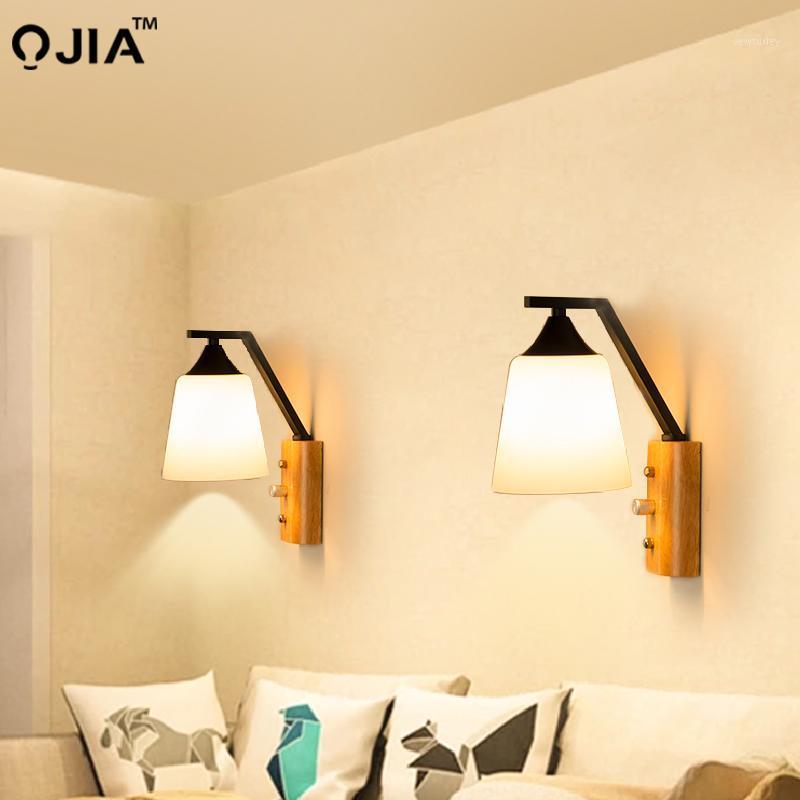 

Modern Minimalist Wall European Lamps Living Room Bedroom Bedside LED Sconce black white Lamp Aisle Lighting decoration1