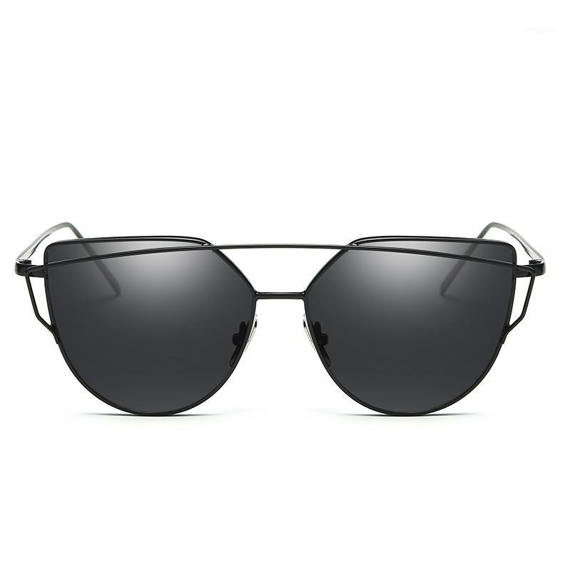 

Sunglasses JURUI Brand Designer Cat Eye Women Vintage Metal Reflective Glasses For Mirror Retro Gafas1