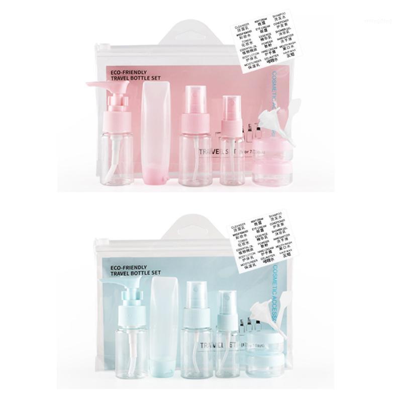 

Travel Bottles Portable Clear Plastic Empty Bottles Jars Set Travel Containers for Makeup Cosmetic Toiletries Liquid Cream; Set1