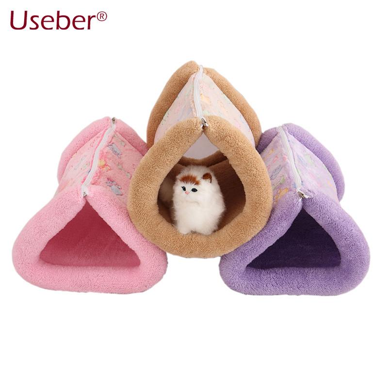 

New Small Cat Dog House Bed Dual Purpose Nest Mat Cute Kennel Fleece Tent Pet Mats For Sofa