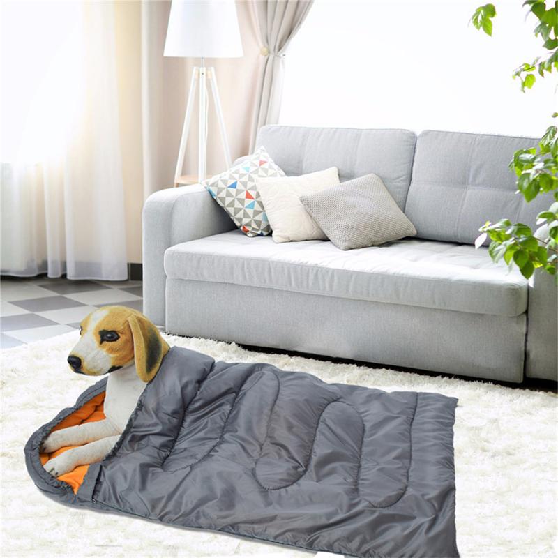 

Pet Dog Sleeping Bag Waterproof Pet Bed Mat Blanket Soft Fleece Cushion Mattress For Small Large Dogs With Storage Bag Mat, Gray