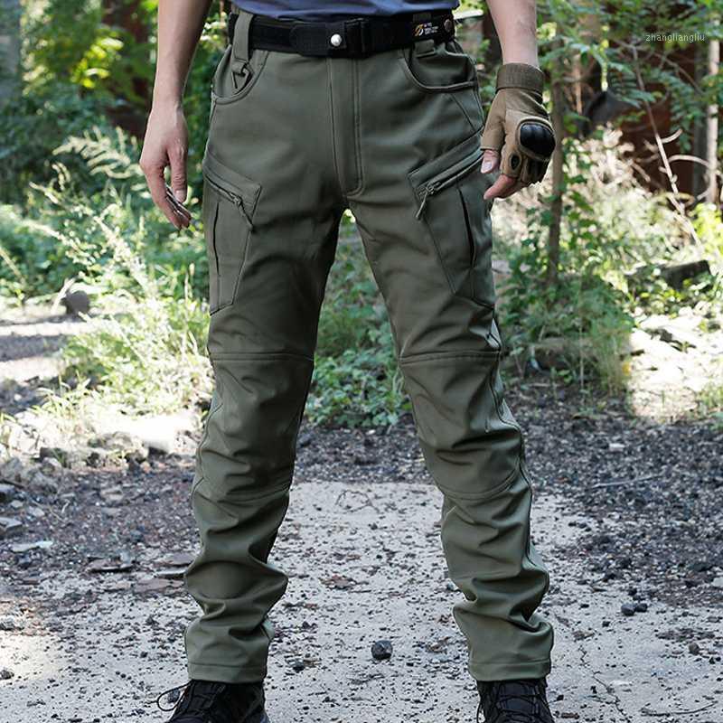 

Men Outdoor softshell tactical pant Male winter waterproof Army Combat Camp Fish Ski Hike Climb Sport Warm Trouser1, Army green